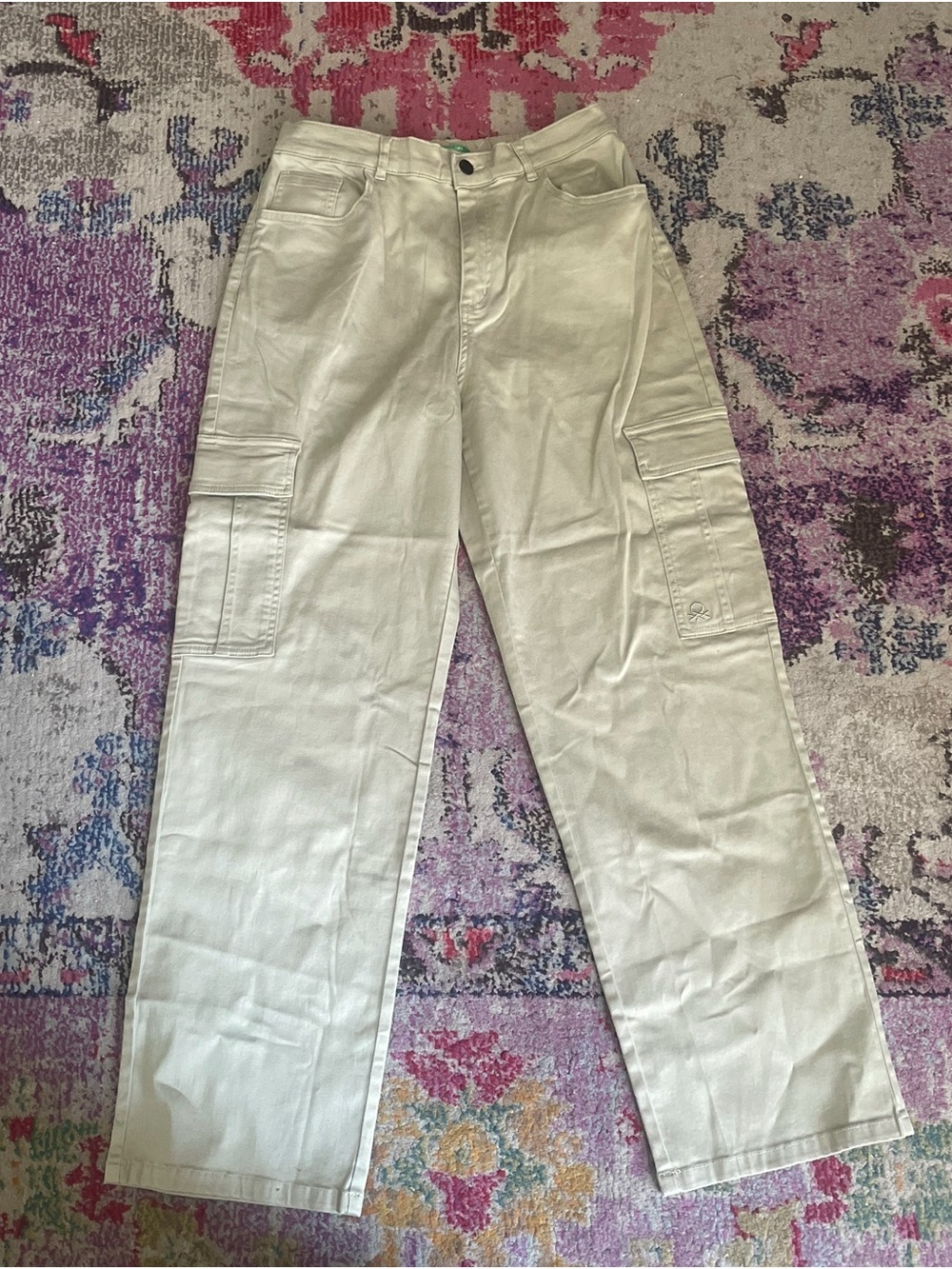 United Colors Of Benetton Light Beige Cargo Pants - Straight Leg Medium